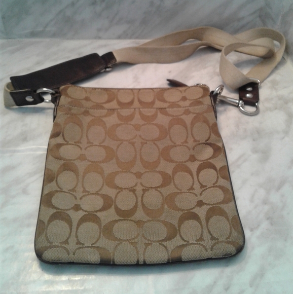 COACH - Sutton Signature Swingpack Khaki/Mahogany Jaquard M1175-43976 - Picture 6 of 7